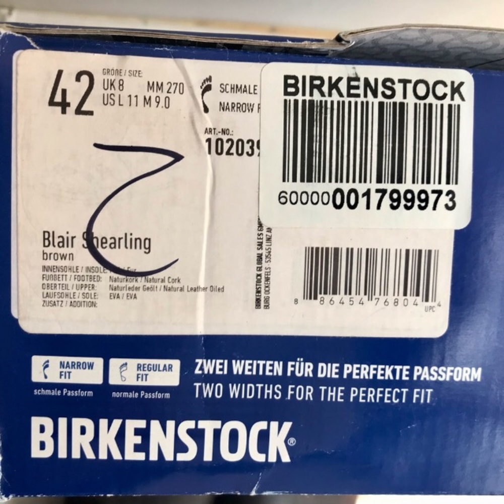 Birkenstock Shoe Clog EU42 S-11 Blair Shearling NEW with Box - Picture 4 of 8